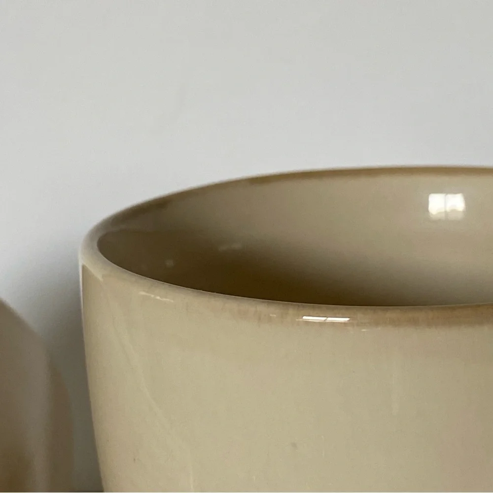 Pier 1 Imports Sanctuary Mugs Stoneware Set Of 2 Coffee Cups Mug Cup Beige